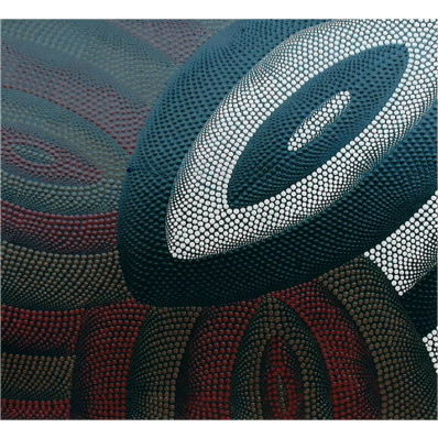 Tableau tryptique d'Art Aborigène réf 143 (50 x 50 cm)