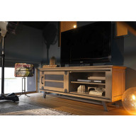 Meuble TV porte coulissante 140 cm