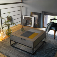 Table basse relevable 80 x 80 cm